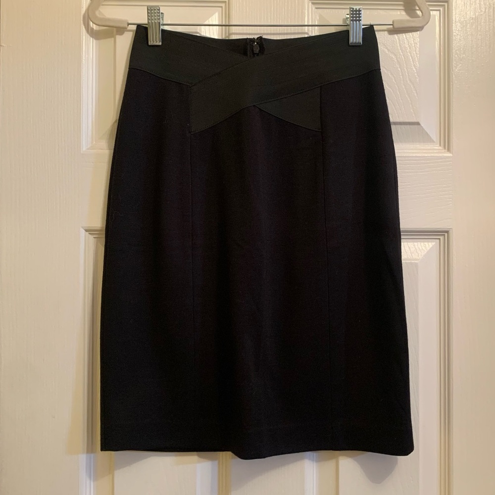 Tahari black pencil skirt with elastic waistband